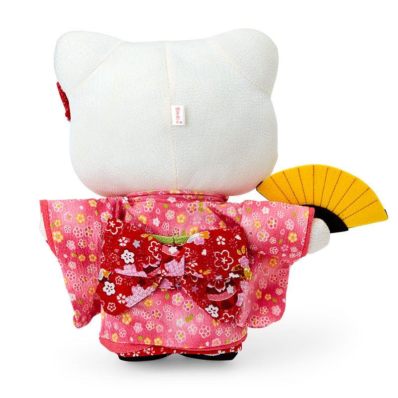 Hello Kitty Pink Ver. Sanrio Chirimen Nihon Ningyou - 27 cm